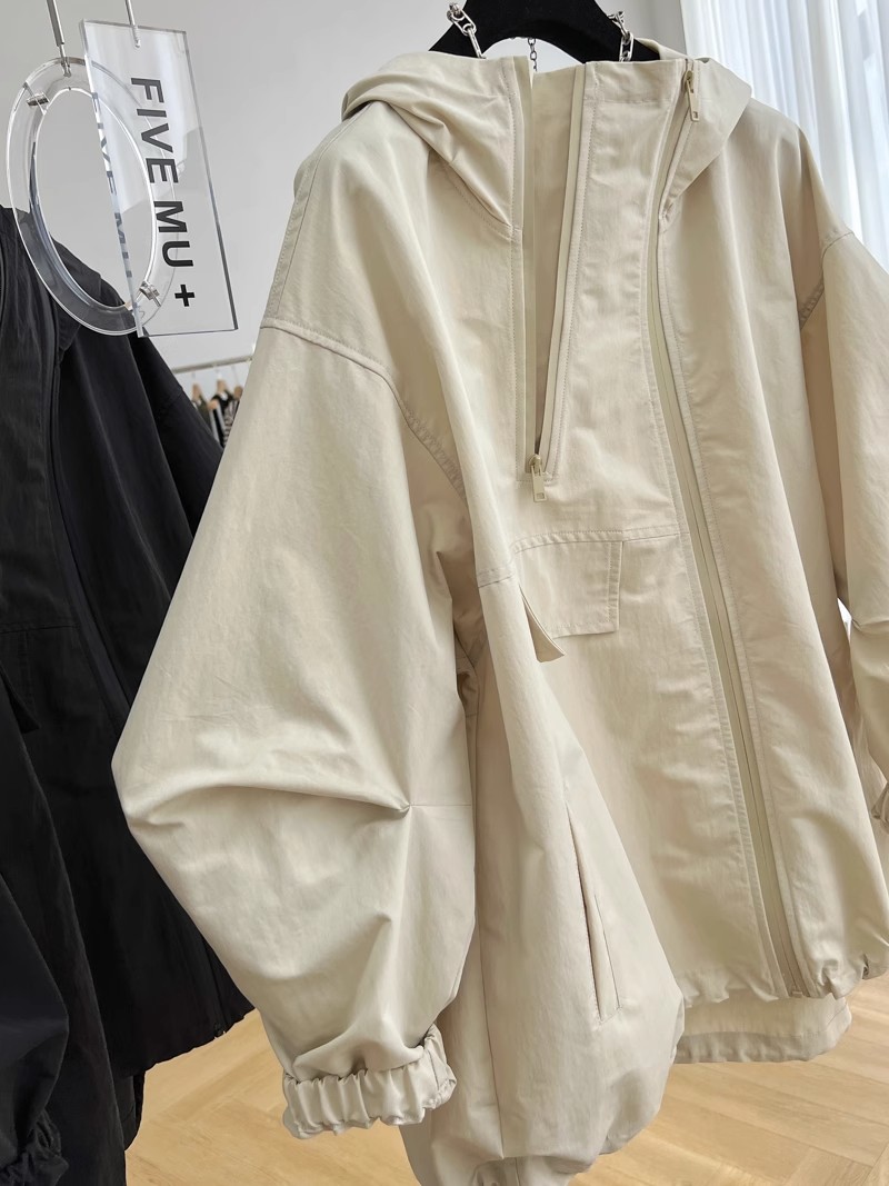 Giacca Casual allentata Trench sportivo 2023 autunno tuta con cappuccio Vintage allentata nuovo Trench Basic a maniche lunghe