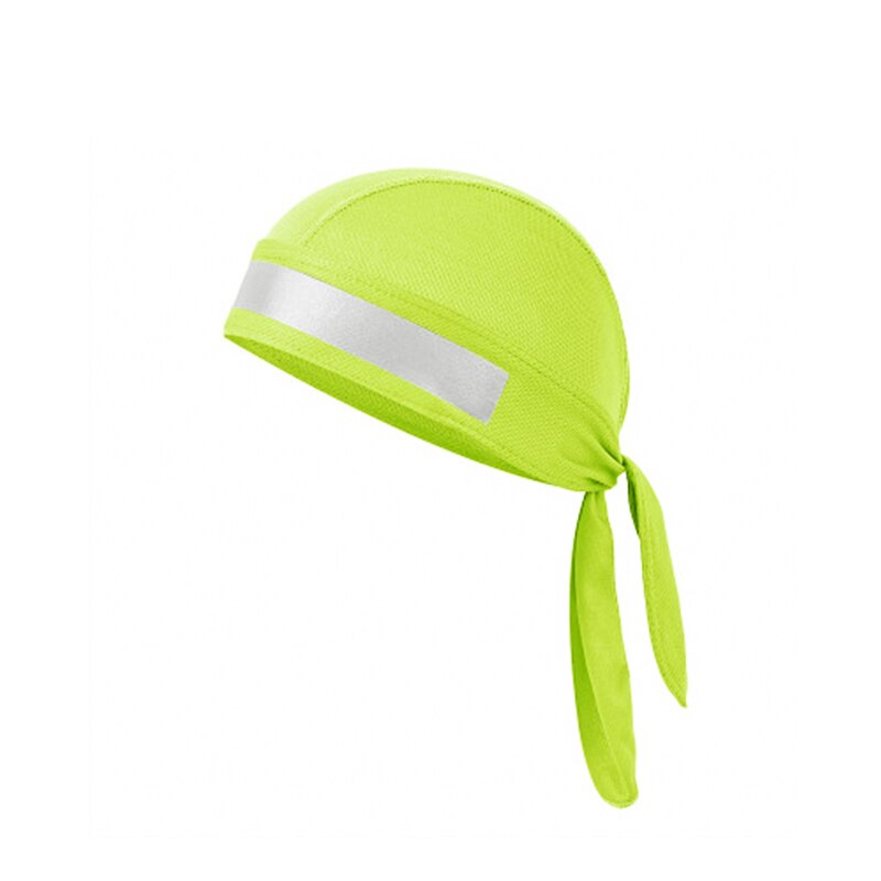 Gorro de Ciclismo de secado rápido para hombre, pañuelo para la cabeza con cinta reflectante, para correr, gorro pañuelo pirata, diadema con capucha: neon