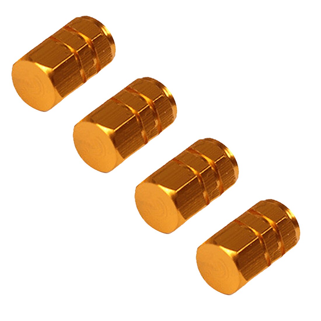 Theftproof, válvulas para neumáticos de rueda de coche de aluminio, tapones de válvula de vástago de neumático, cubierta hermética 4 unids/set: Amarillo
