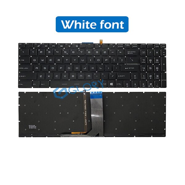 New EUA Keyboard w/Retroiluminado para MSI GE72 GE62 WS60 GS60 GS70 GT72 GP62 GP72 GT73VR GS72 GL62VR Teclado substituição: White font