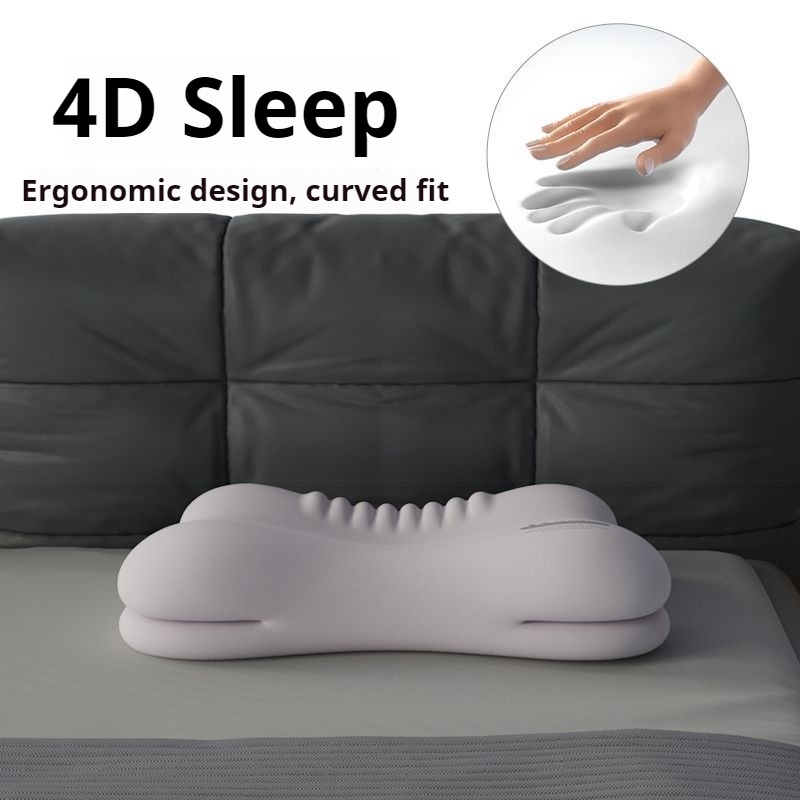 Ergonomisk memory foam pude til alle sovepositioner, multizone støtte, nul tryk, dyb søvn, lindring af nakkesmerter
