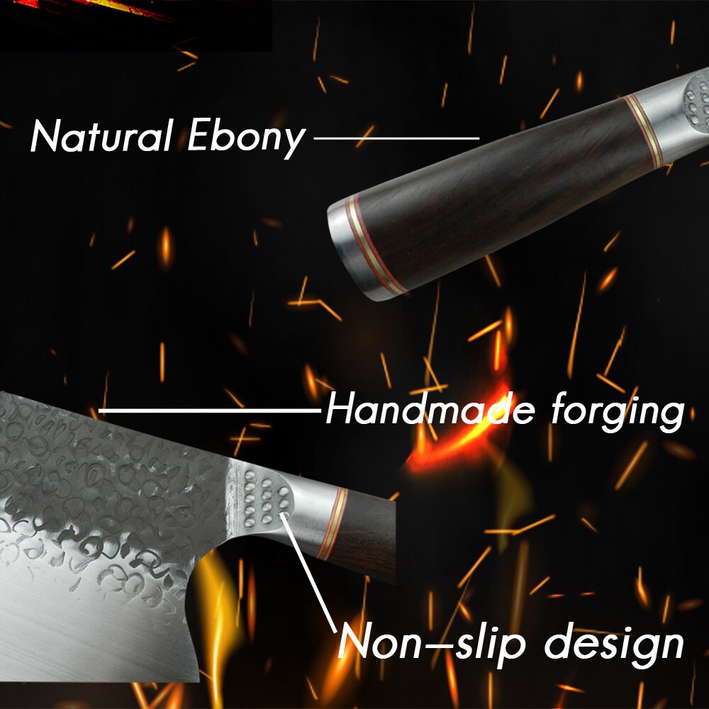 Handmade Forged Cleaver Butcher Knife 8 INCH Slaughter Chopping Cutting Bone Stainless Steel 5CR15 Knife Camping Hiking Tool