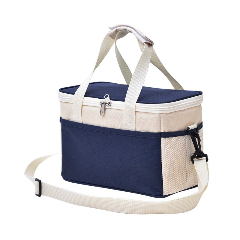 Thermische Lunch Tas Voor Werk Outdoor Picknick Koeltassen Koelkast Reizen Geïsoleerde Ice Pack Draagbare Opslag Container X385H: Deep blue