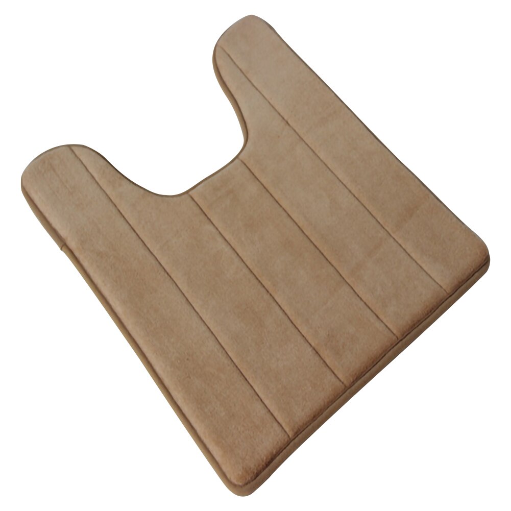 Bathroom U-shaped Floor Mat Toilet Mat PVC Bottom Anti Skid Water Absorbent Pad Toilet Supplies 20x24x0.5 Inch