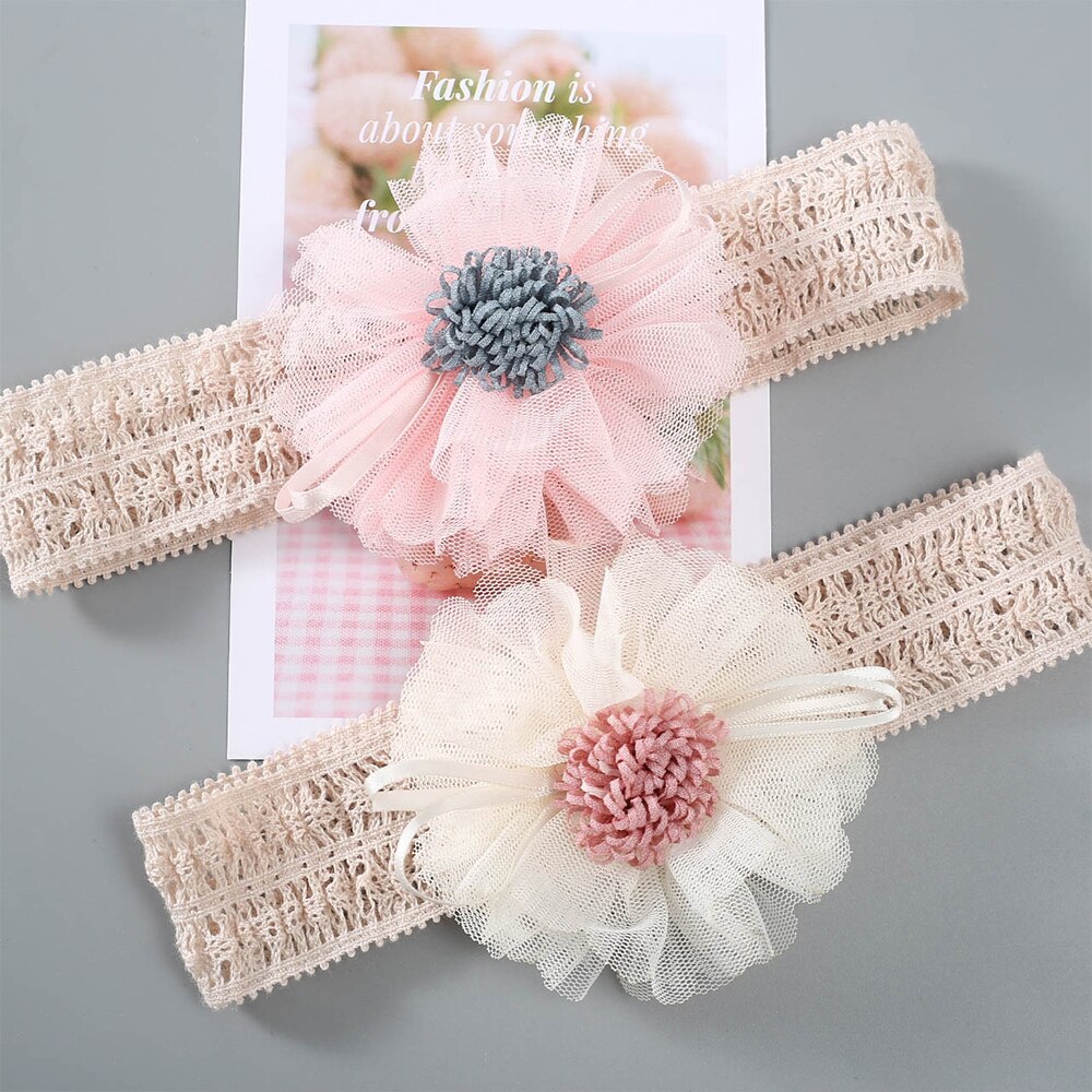 Cinta de cabello con flores para bebé lazos para chicas cintas para el pelo, bebés para bebés niñas niños diademas turbante recién nacido Haarband accesorios para el cabello del bebé