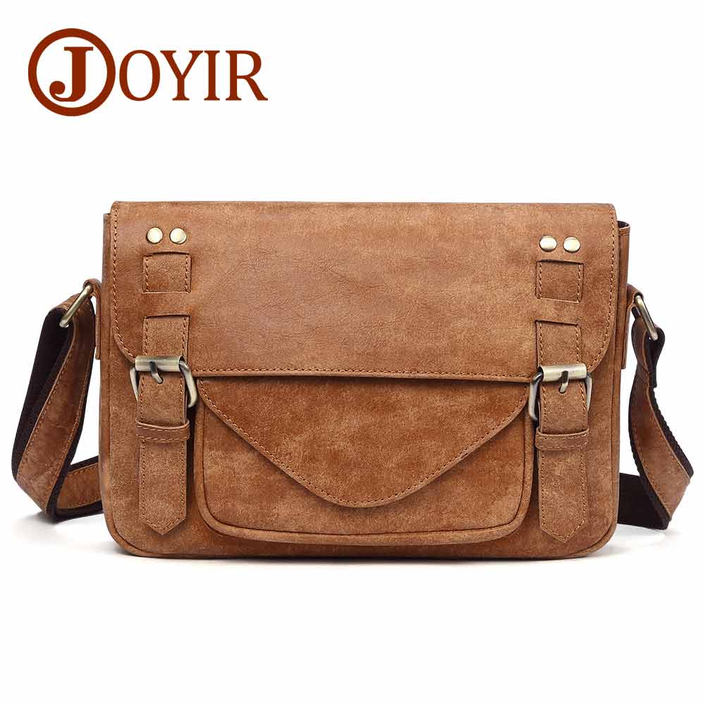 JOYIR Toevallige Lederen Crossbody Tas, Vintage Mannen Messenger Bag Reizen Schoudertas Jongens School Mannelijke Tas: Default Title