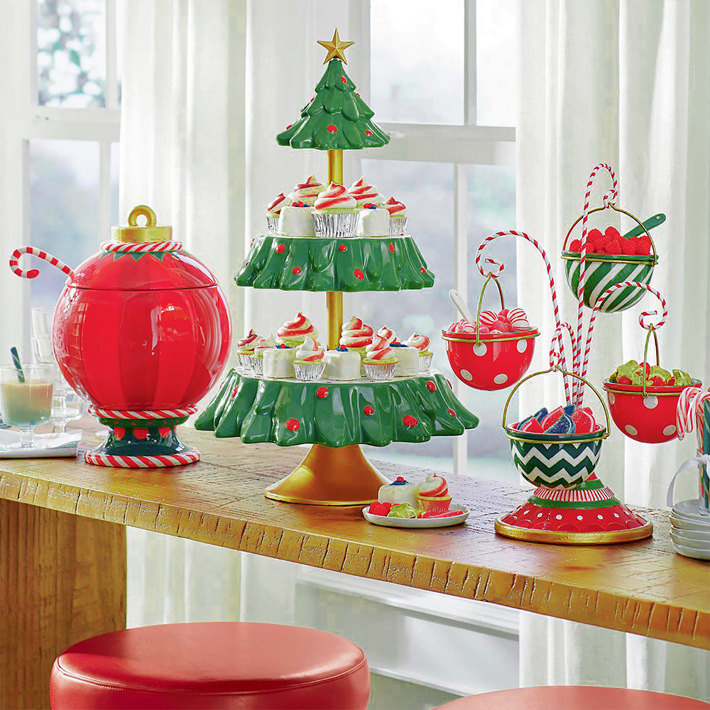 Kerst Decoratie Snack Kom Stand Kerstboom Snack Stand Kerst Dessert Brood Display Stand