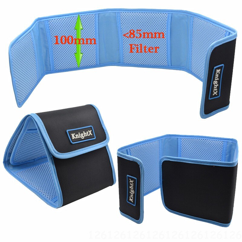 KnightX Obiettivo Della Protezione della Cassa Del Raccoglitore Del Sacchetto Filtro per 49mm-77mm Del Supporto Del Sacchetto UV CPL per Il Supporto Del Sacchetto UV CPL Anello di colore serie di cokin p: blu 4 Pockets borsa