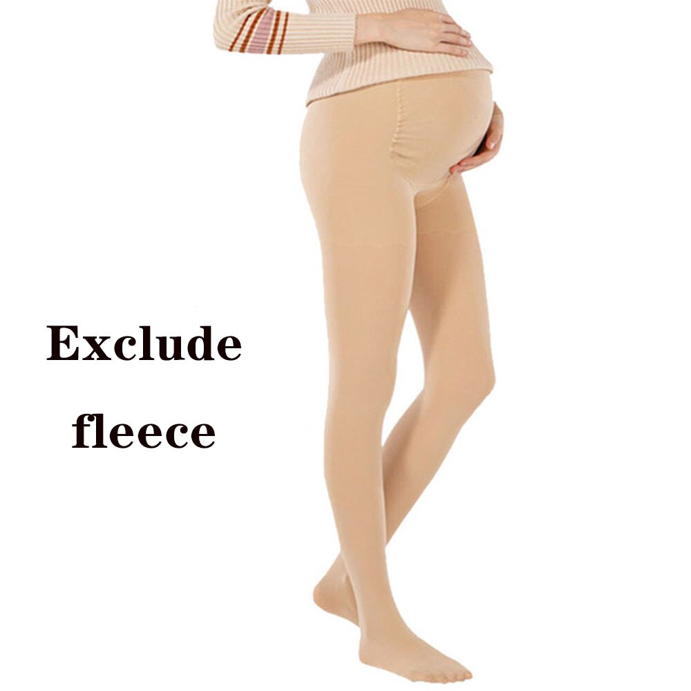 Vinter kvinde barsel leggings fløjl gravide bukser justerbar mavebånd tøj bøjle mujer graviditet embarazada premama: Nøgen ekstra tyk