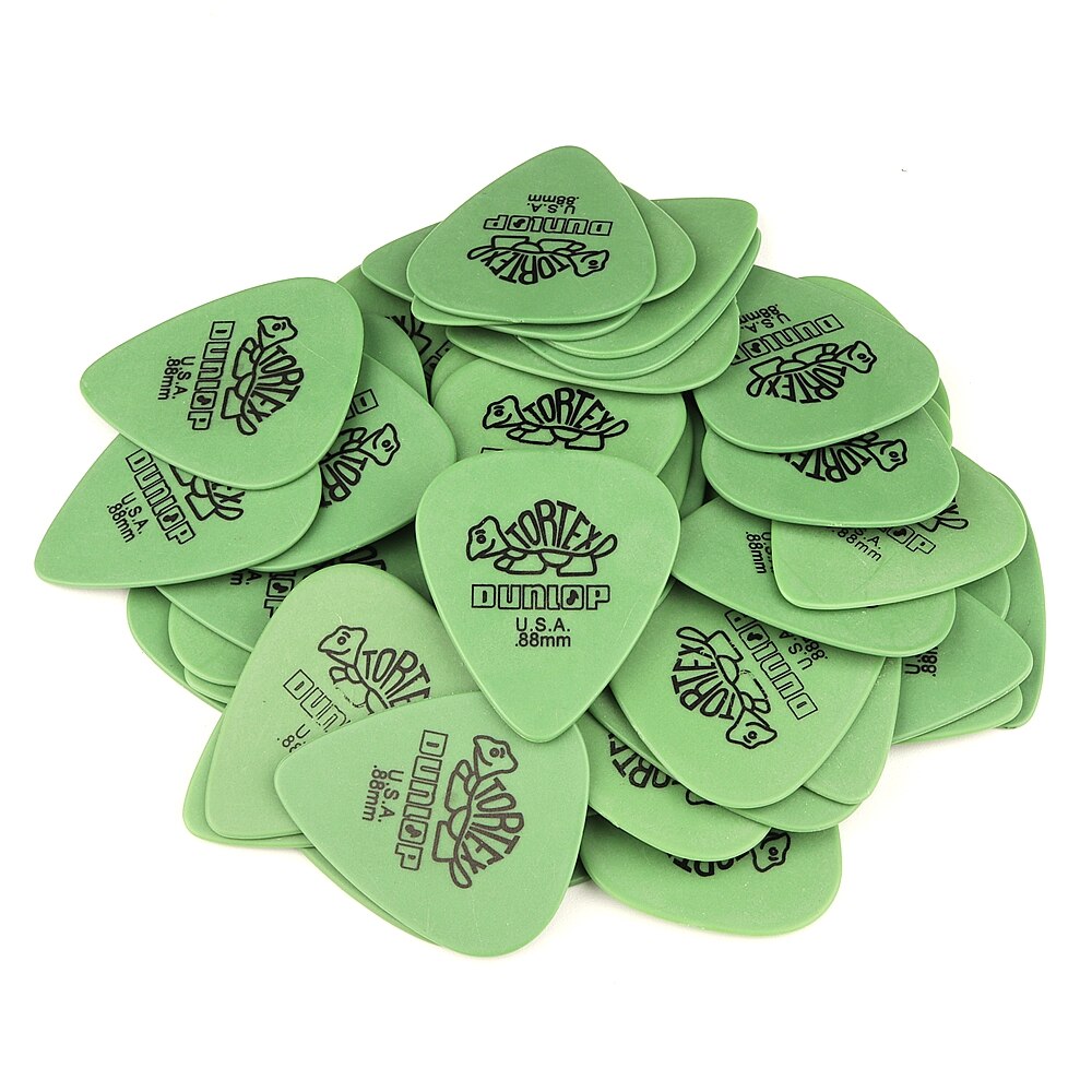 Dunlop-púas para guitarra eléctrica, accesorios para bajo, 6 tipos de grosor, Plectrum, 100 unidades,