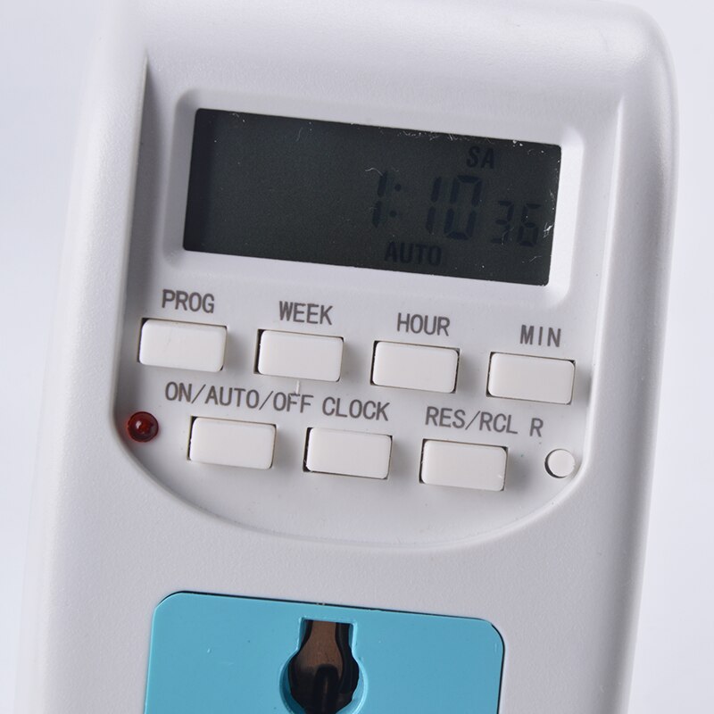 Digital Time Switch Timer With UK EU Socket Weekly Programmable Electronic Digital Timer Switch LCD Display 220V 50Hz 10A
