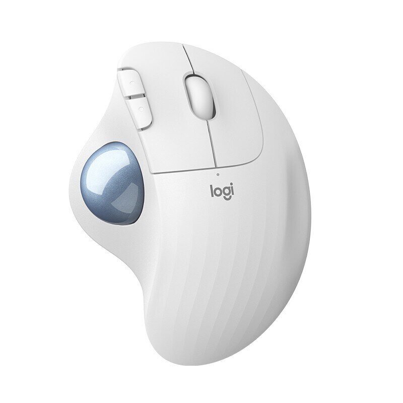 Logitech ERGO M575 Wireless Trackball Bluetooth Mouse with Precision Scroll Wheel ERGO Setup Onboarding Unifying USB Receiver: White