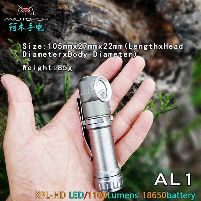 Amutorch AL1 XPL HD 1000LM L-shape Corner LED Flashlight Aluminum Alloy / Titanium alloy tail magnet Work Light 18650 battery