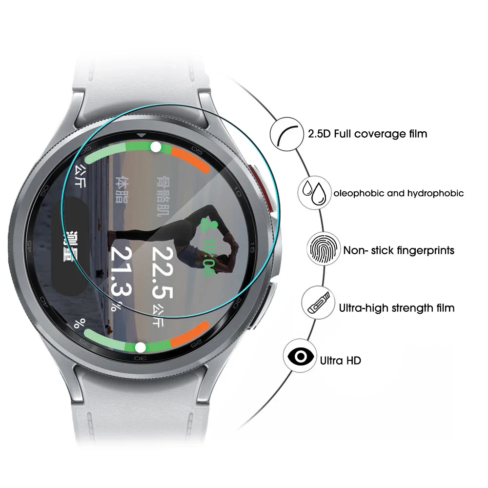 Protector de pantalla para Galaxy Watch 6 Active 2 3 4 6 Classic 5 Pro película protectora de vidrio templado para Samsung Gear S2 S3 Frontier