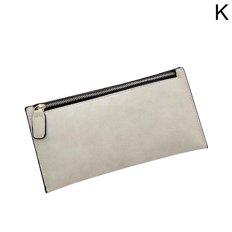 Women's clutch purse card holder matte leather long wallet bag female R1W3: K