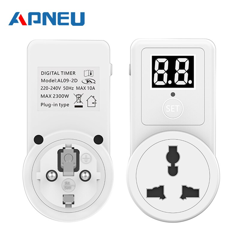 digital Countdown Timer Switch Universal Socket Plug-in Time Control Phone Battery Electric car charge Electric EU Plug 10A
