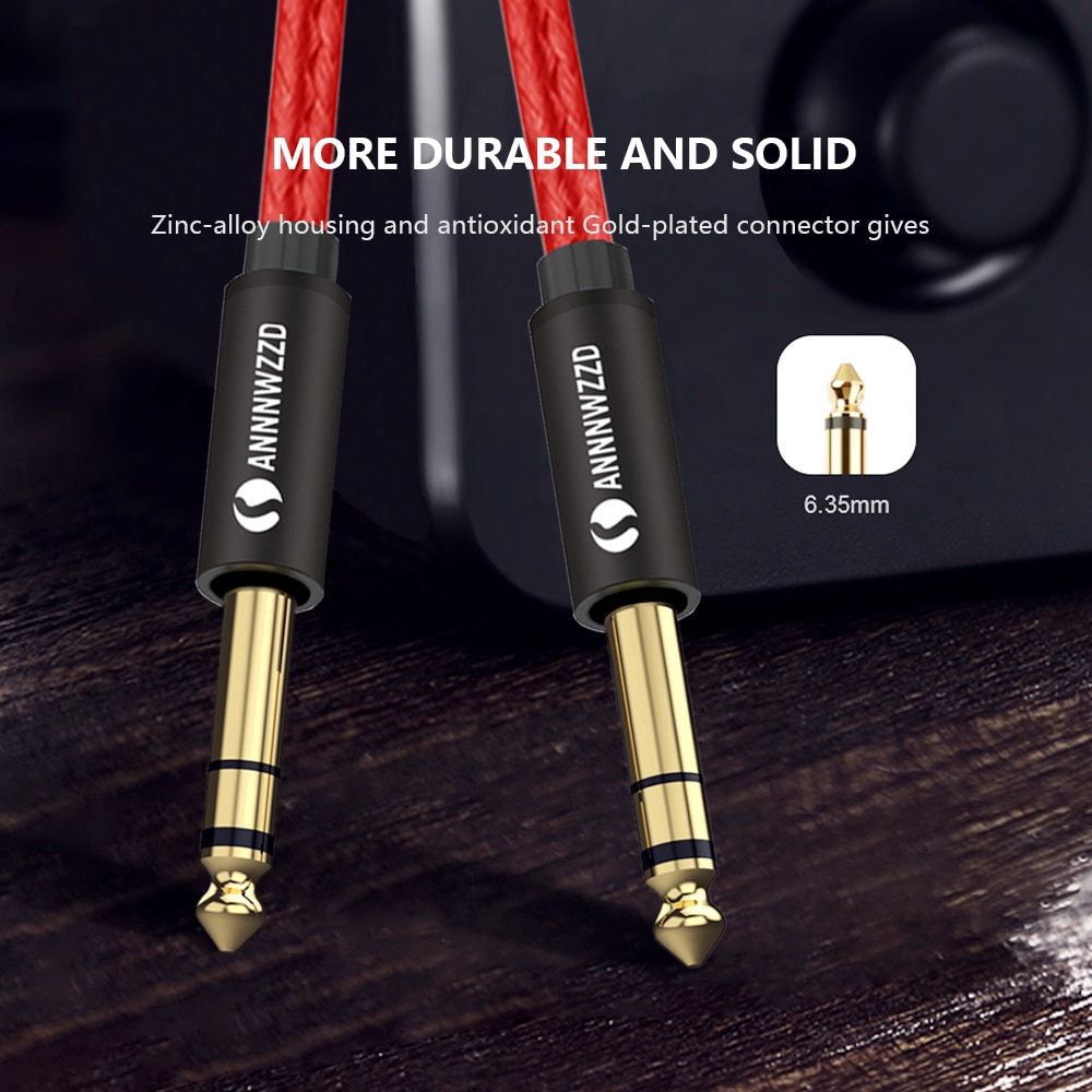 6,35mm zu 6,35mm Stereo Kabel 1/4 Zoll Männlichen TRS Lautsprecher Ampere Kabel Jack für Gitarre Verstärker Tastatur Professionelle Instrument etc