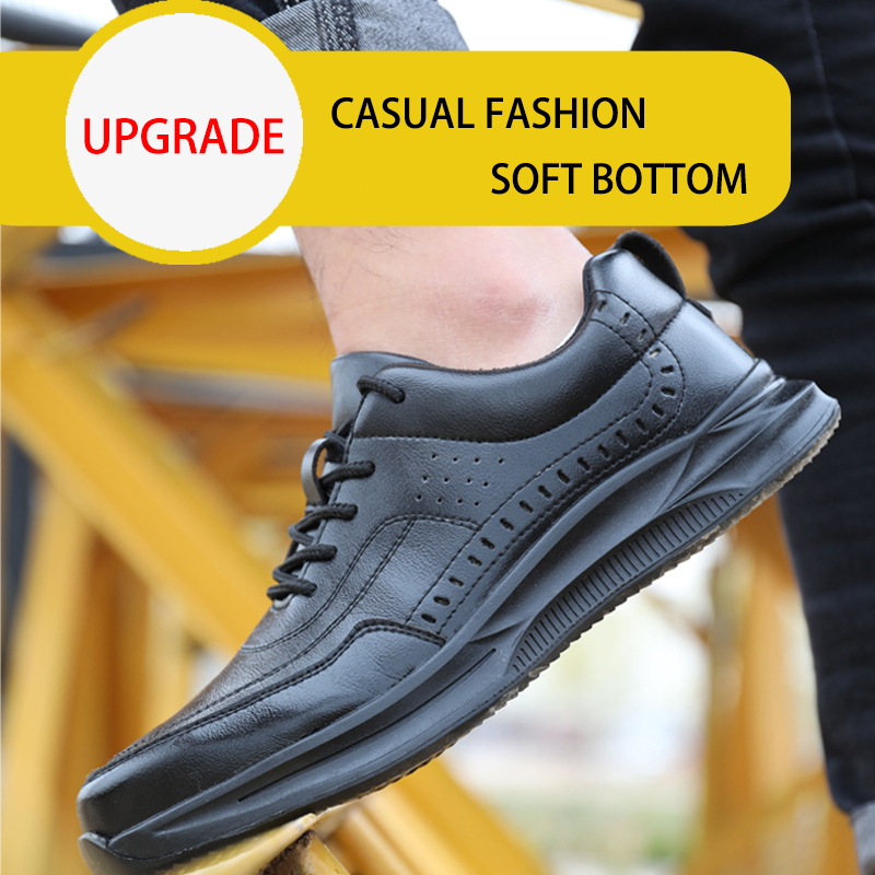 Men's working safety shoes security steel toe boots breathable lightweight industrial construction footwear