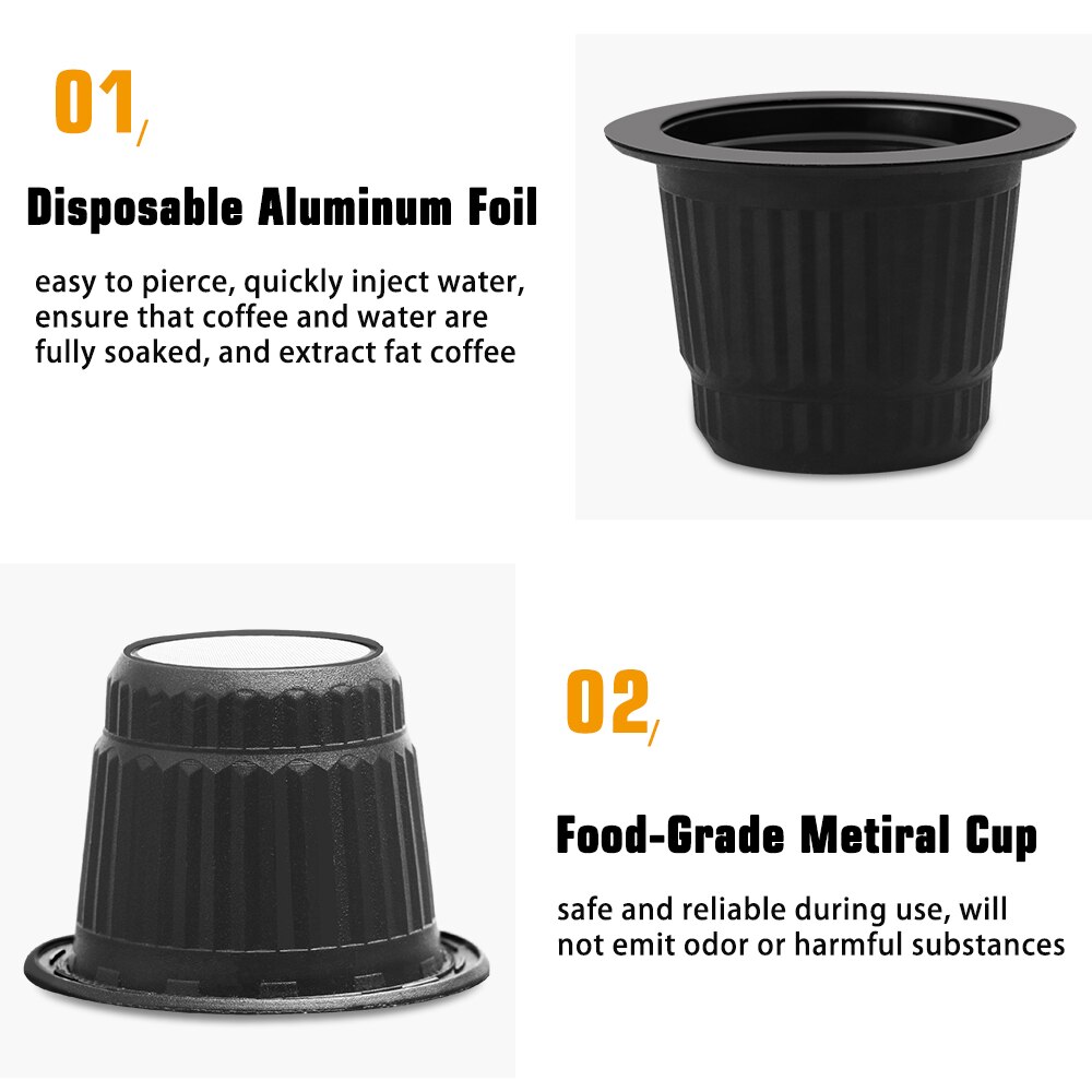 Capsule Nespresso vide réutilisable jetable | Mise à jour originale, sceaux en aluminium, autocollants, filtre de Capsule Nespresso facile à transporter