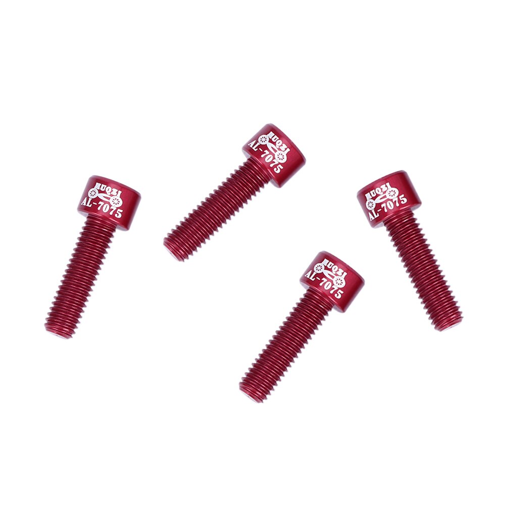 4 stks/set 7075 Aluminium M5 * 17 MM Fiets Stuurpen Schroeven Bolt Bergweg Vouwfiets Handvat Riser schroef: red