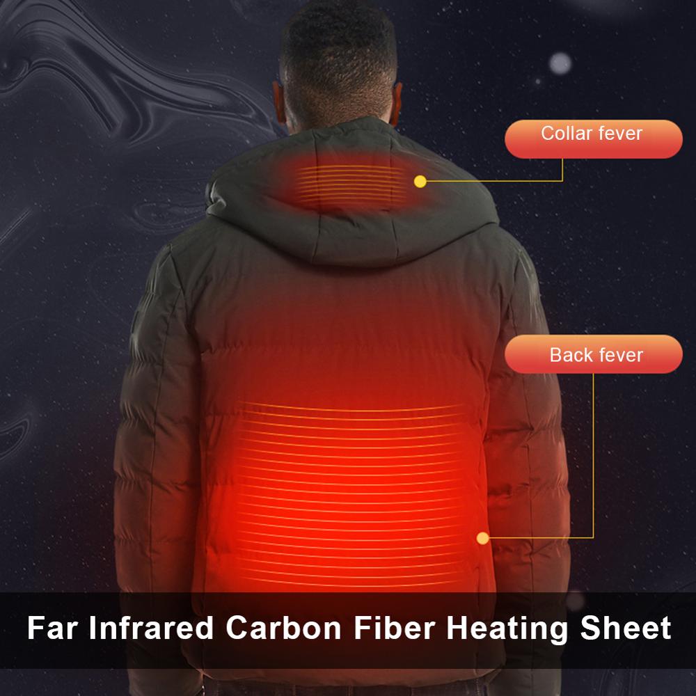 Manteau Ski Chasse Usb Manteau Chauffant USB Susenstone - 3 Niveaux Chauffage - 5 Zones - Lavable - Pour Ski, Chasse, Extérieur Blouson Chauffant Plein Air