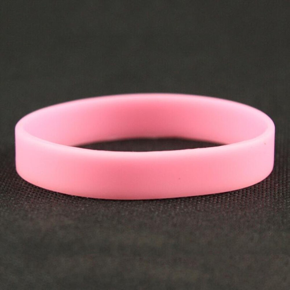 Sports Fitness Silicone Rubber Elasticity Wristband Cuff Bracelet Basketball Sports Wrist Band 12 Colors: Pink