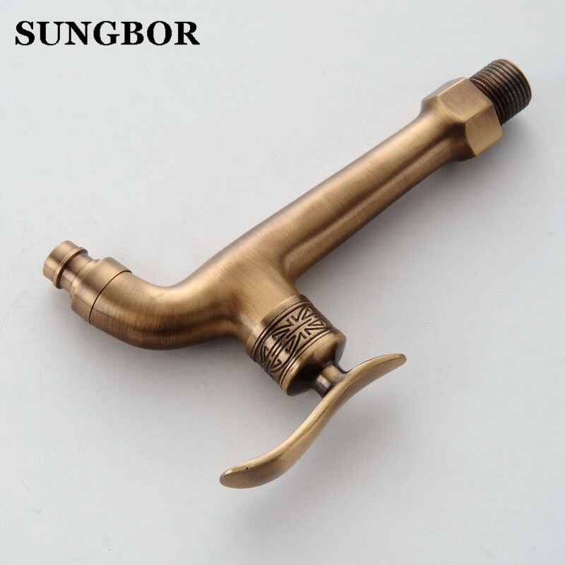 Extra Long Antique Brass Single Handle Kitchen faucet wall mounted Laundry bathroom Mop Water Tap SZ-8665F