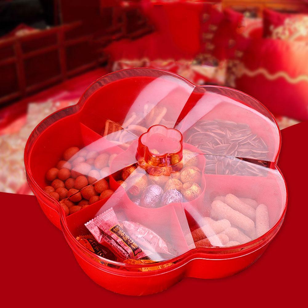 Transparante Verzegelde Bonbondoos Met Deksel Moer Plaat Meloen Zaad Plaat Familie Woonkamer Nordic Snack Gedroogd Fruit Plaat Bloem vorm