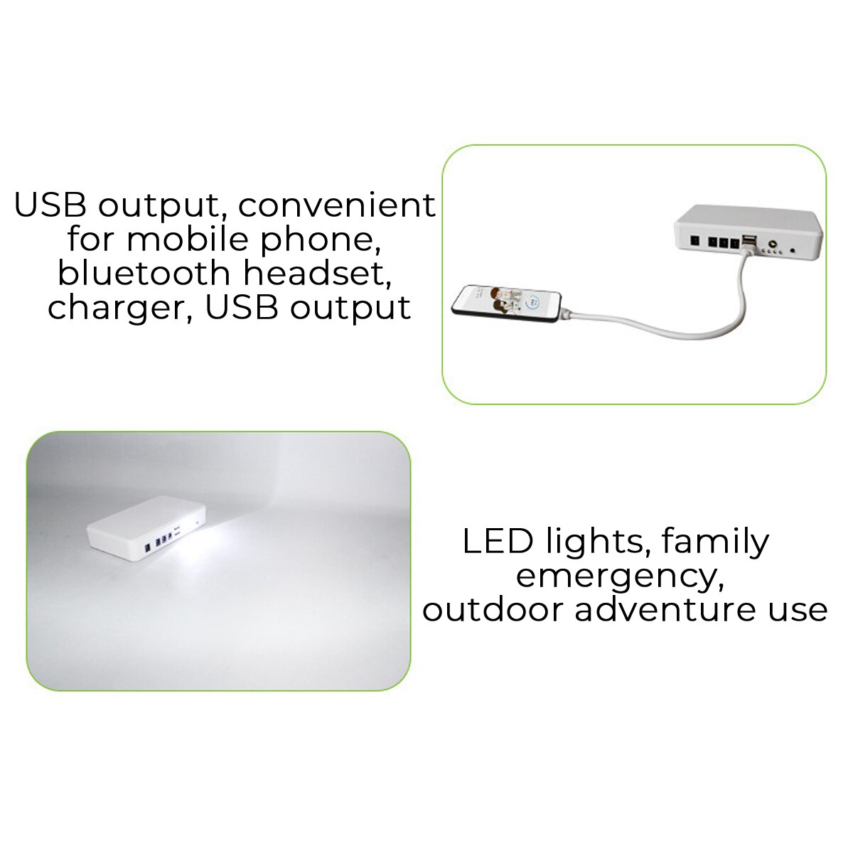 Solar- Tafel Generator Beleuchtung Bausatz USB Solar- Ladegerät mit 2 LED Glühbirne Notfall Licht + 5V 1,5 A ausgang Telefon Ladegerät