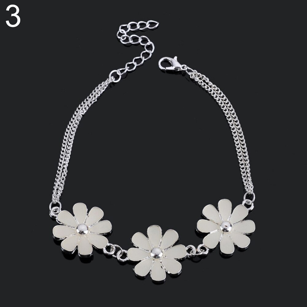 Bracelets de cheville pour femmes, bijoux de plage, tendance, motif motif motif fleur, petite étoile, lueur dans la nuit, pour le pied, été,: Flower