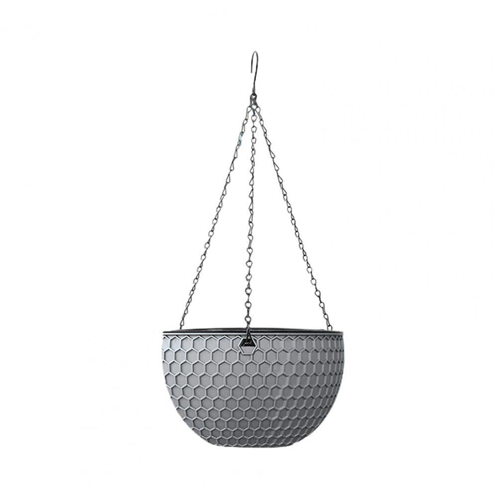 Hanging Plant Pot Waterproof Hanging Flower Basket Outdoor Garden Hanging Plant Pot for Garden Plant Hanger: Burgundy