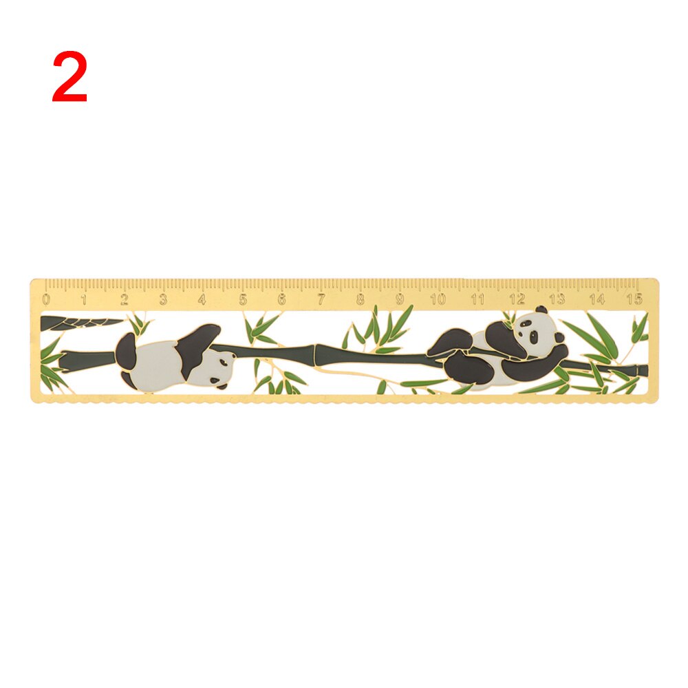Panda Chinese Style Metal Bookmark Hollow Rulers Scale Book Holder Stationery Drawing Markers Supplies Student: 2