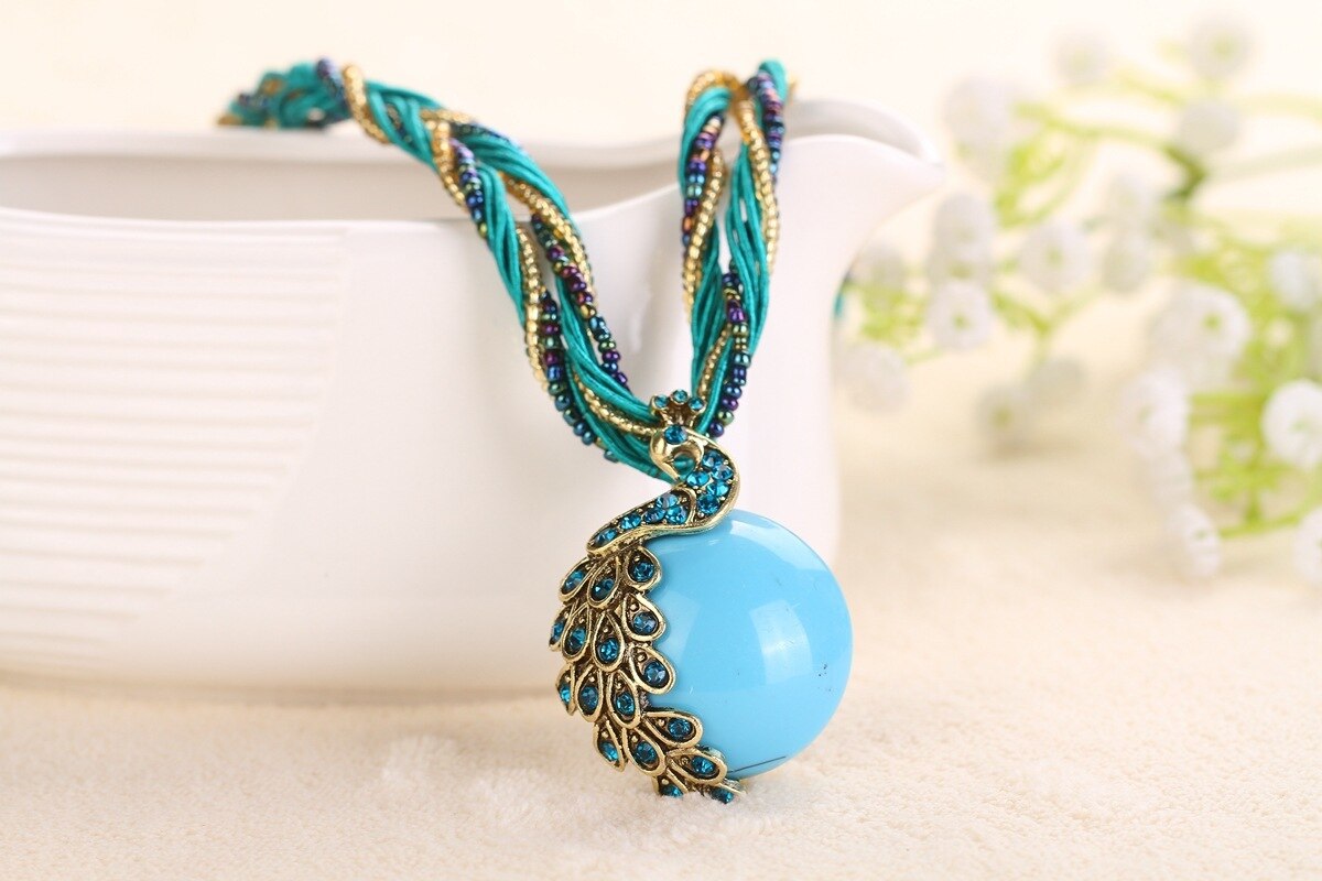 Aankomst Legering Pauw Accessoires Multi Color Ketting Bohemen Persoonlijkheid Overdrijving Ketting: Song Shilan
