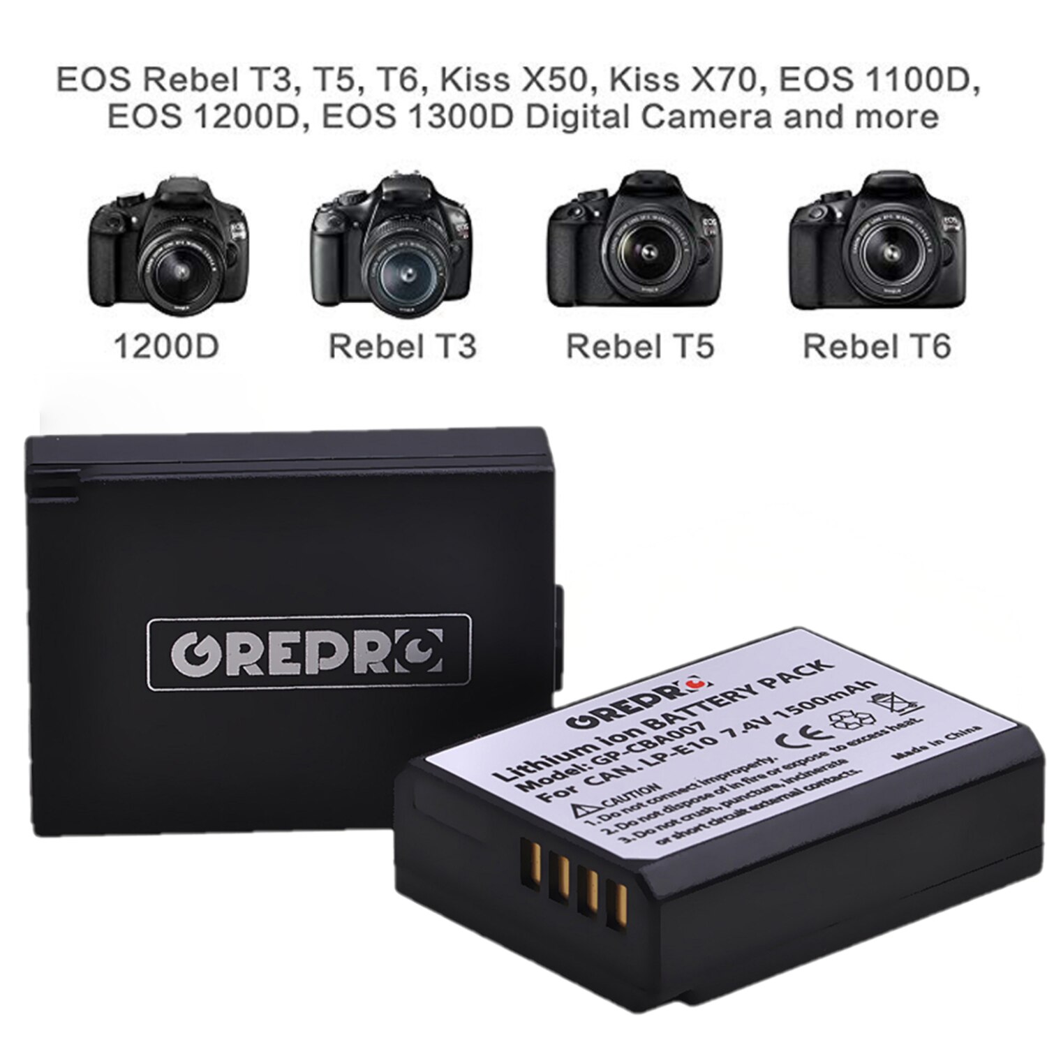 3-Pack LP-E10 LPE10 Battery with LED USB LP E10 Battery Charger for Canon 1100D 1200D 1300D 2000D Kiss X50 X70 Rebel T3 T5