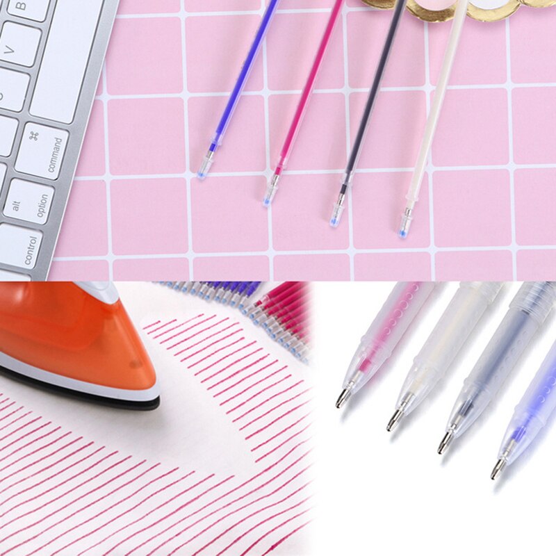 10Pcs Warmte Uitwisbare/Water Oplosbare Pen Stof Markers Uit Voor Tekening Lijnen Lederen Verdwijnen Marker Pennen Naaien Accessoires