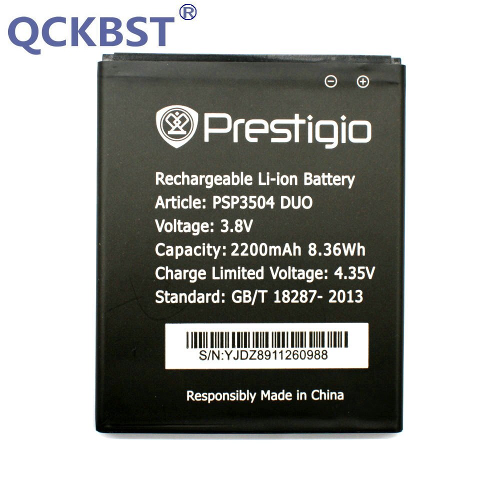 QCKBST Für Prestigio MultiPhone PSP3504 Duo Neue 2200 mAh Ersatz Batterie Batterien auf Lagerbier Verfolgung-Code