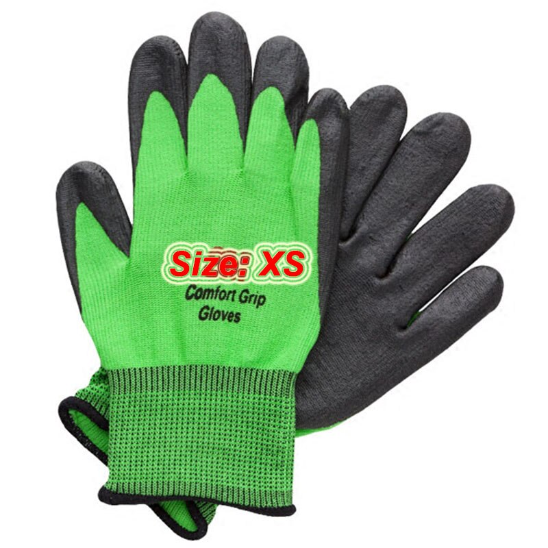 Guantes de seguridad para niños, resistentes al desgaste, prevención de arañazos, talla estándar XS: green