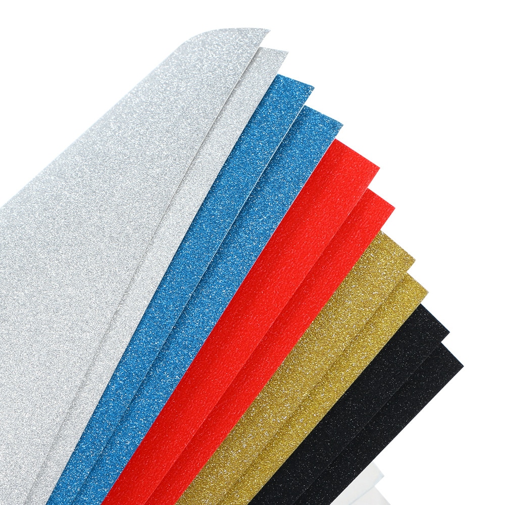 10pcs A4 Sheets Glitter Cardstock Card Making Diy Material Sparkling Craftwork Scrapbooking (Gold & Silver)