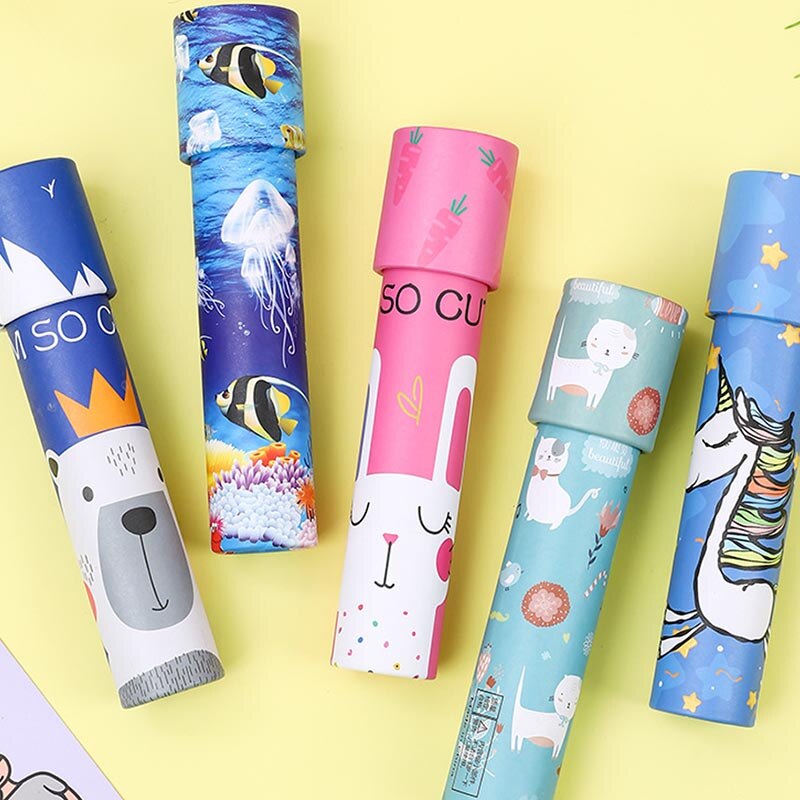 1Stck Kaleidoskop freundlicher Wissenschaftliche Experiment Spielzeug Zufällige Farbe Nette Karikatur eltern-Art-Interaktive freundlicher Bildung Spielzeug