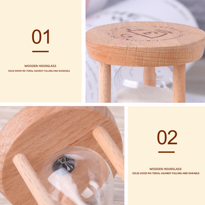 3/5 Min Houten Zandloper Desktop Decoratie Zand Klok Creatieve Timer Kid Game Douche Timer Moderne Woninginrichting 1pcs