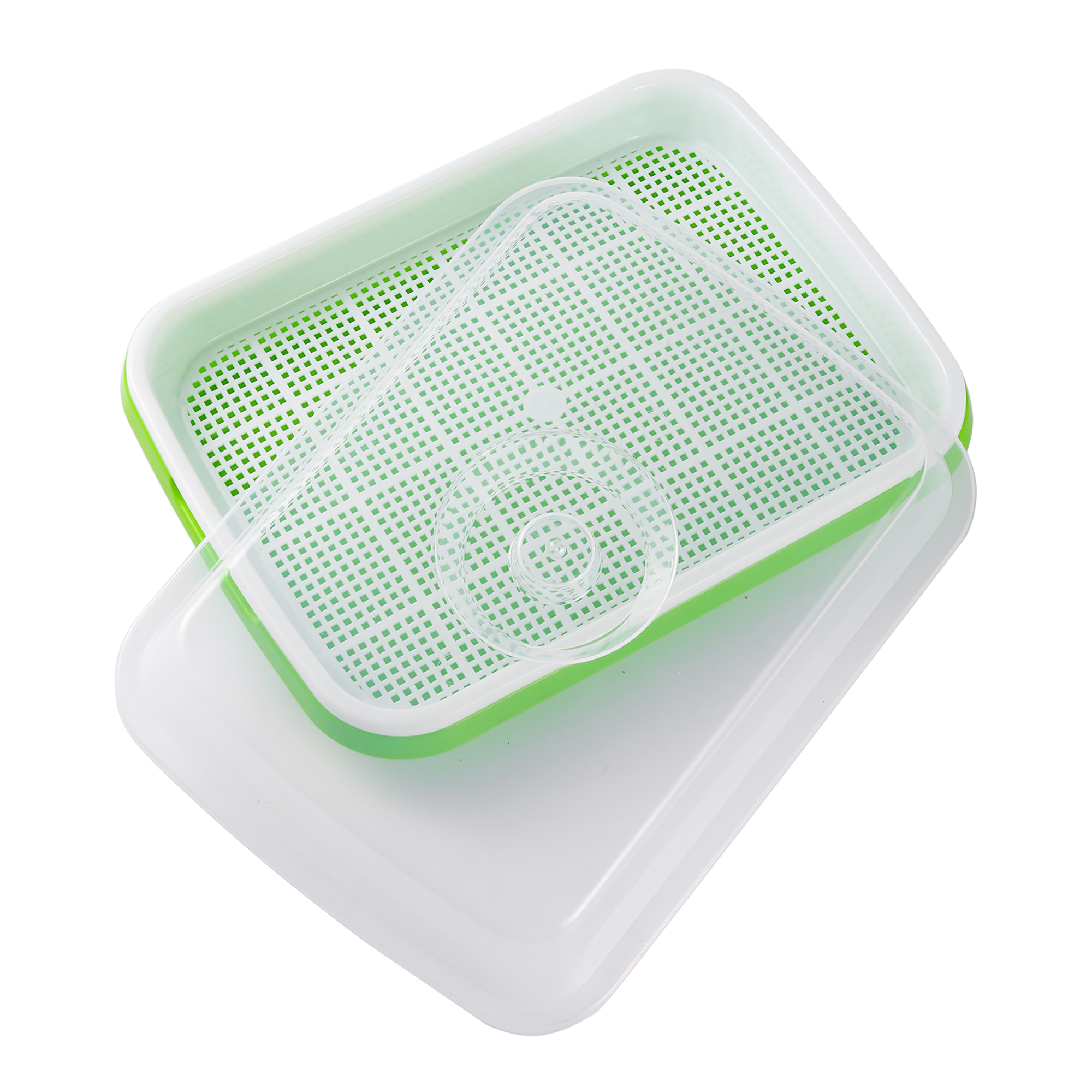 Sprouting Tray Double Layer Pea Mung Bean Peanut Wheat Hydroponic Sprout Plate Seedling Sprouter Cat Grass Soilless Planting Pot