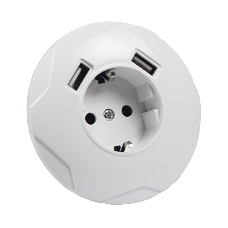 USB Wall Socket charger Double USB Port 5V 2A usb wall outlet white color LC-02: Double USB socket