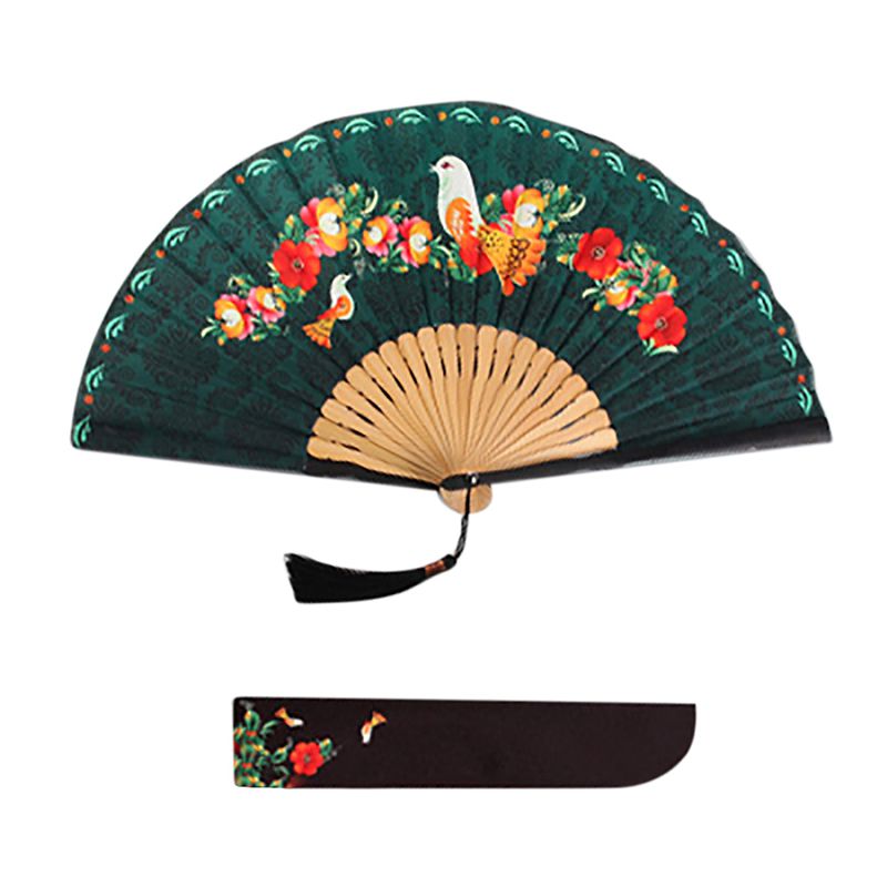 Pieghevole Ventilatore Tenuto in Mano con Nappe Classico Cinese Pittura A Inchiostro di Stile Retrò per La Cerimonia Nuziale di ballare Chiesa Regali Del Partito