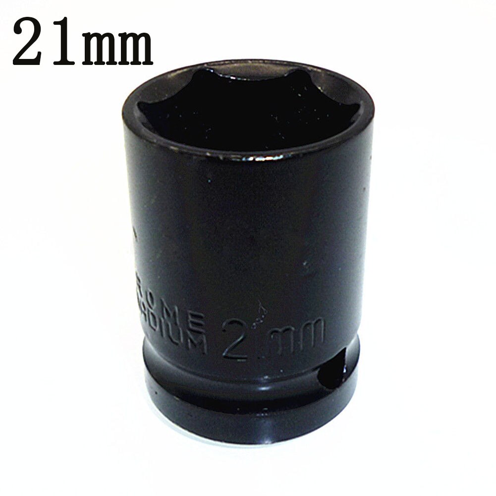 21/22/24/27mm chrome-vanadium steel Impact Socket 1/2" Square Drive 6 Point Metric Sockets Wrench Air Tool Black: 21mm
