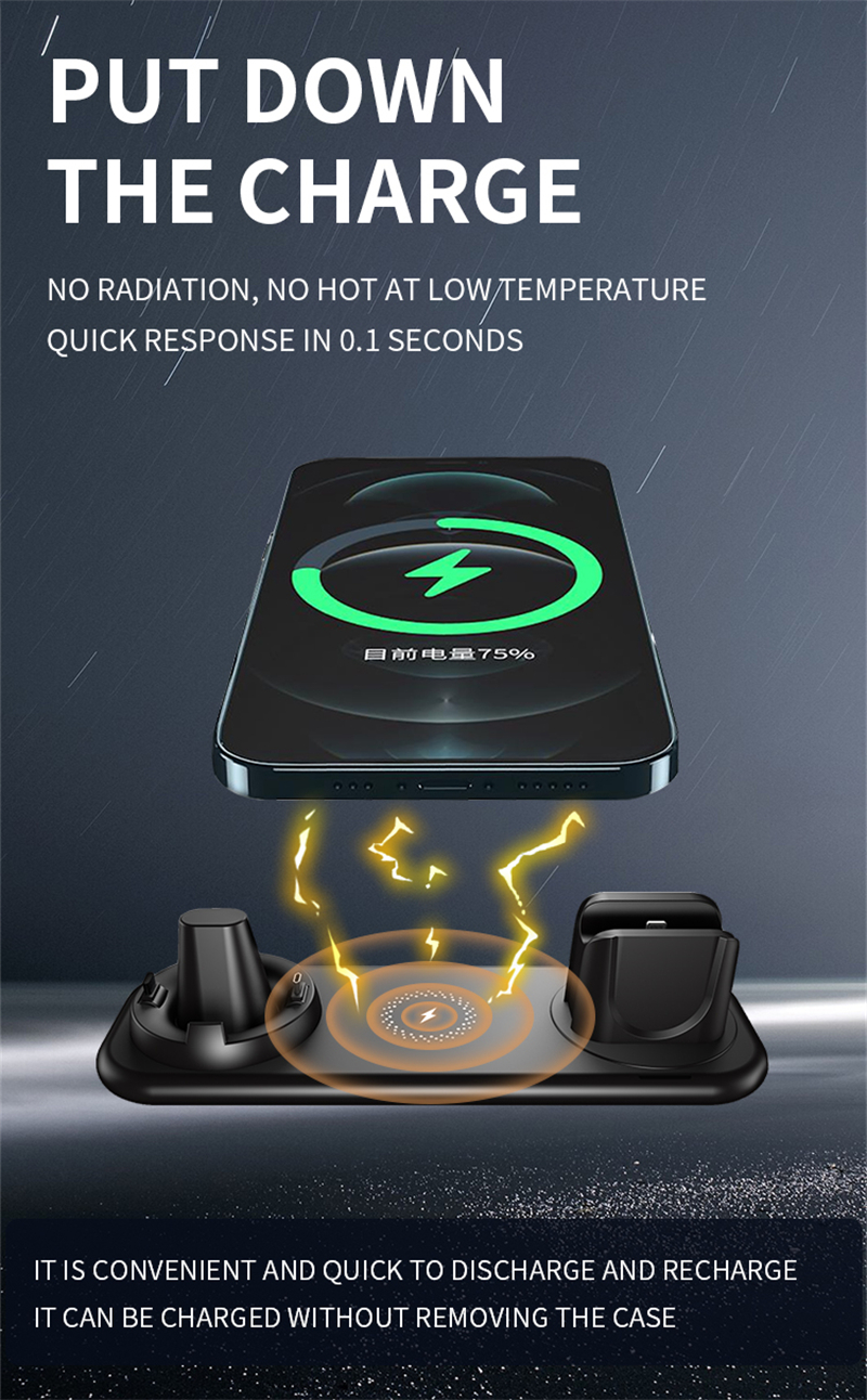 9 In 1 Schnelle Drahtlose Ladegerät Docking Station für IPhone 13 12 11 Pro Apple Uhr Airpods 3 2 1 USB Typ C Android Lade Dock