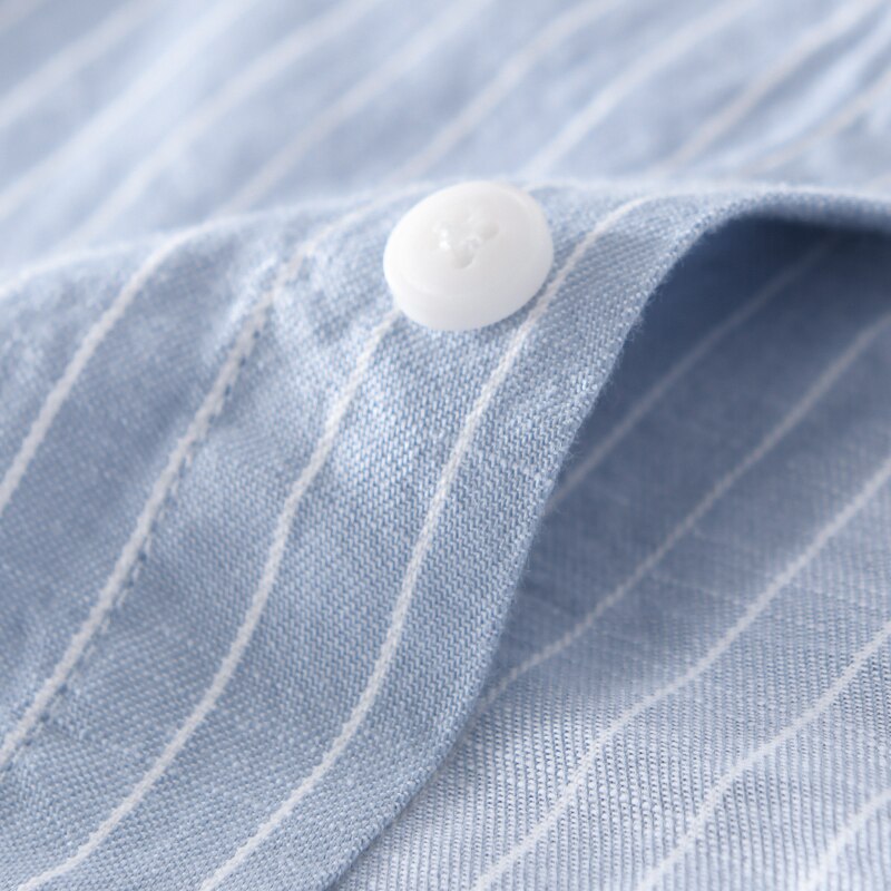 Lange Mouwen Toevallige Streep Puur Katoen Shirt Heren Trend Comfortabele Top Kleding Camisas De Hombre Chemise