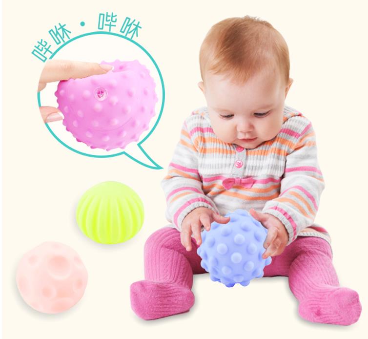 6pcs/set Baby Toy Ball Set Develop Baby Tactile Senses Toy Touch Hand Ball Toys Baby Training Ball Massage Soft Ball