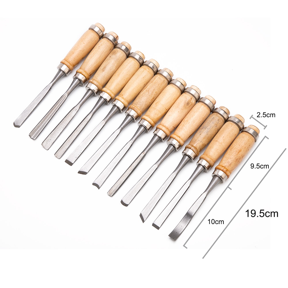 12 Pcs/bag Carving Chisel Sharp Woodworking Tools Carrying Case Manual Wood Carving Hand Tools Set For Carpenters