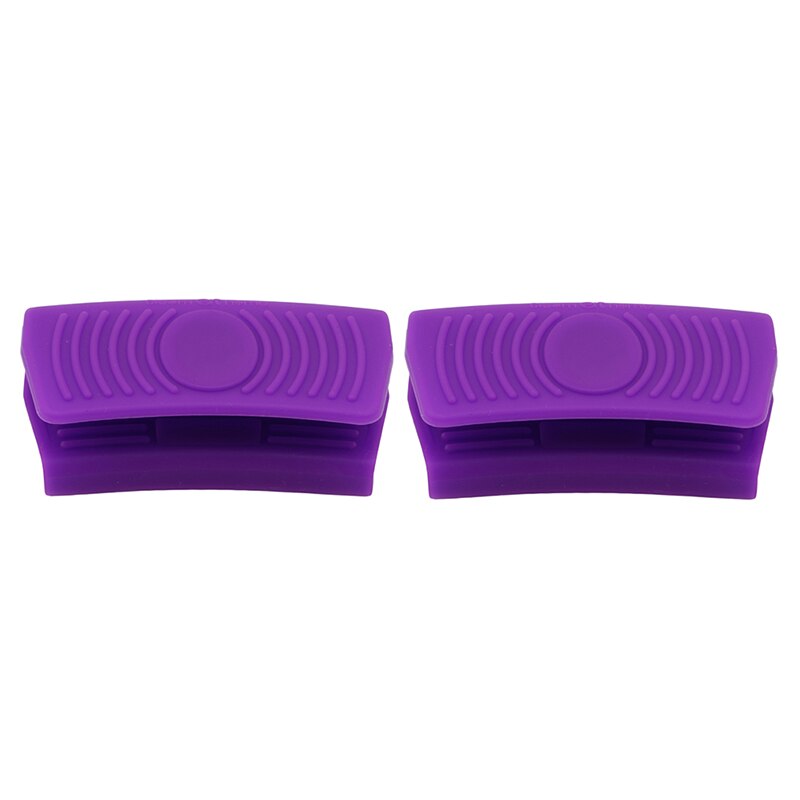 Useful Silicone Heat Insulation Oven Mitt Glove Casserole Ear Pan Pot Holder Oven Grip Anti Pot Clip Kitchen Accessories: purple