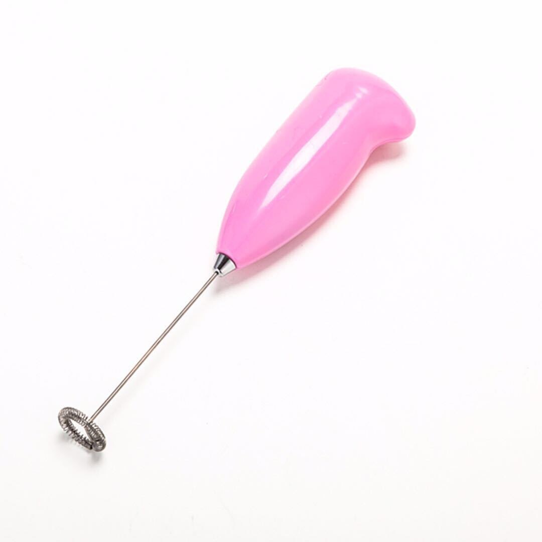 Elektrische Melkschuimer Drink Koffie Whisk Mixer Eiklopper Frother Koffie Cappuccino Mini Handvat Stirrer Keuken Koken Tool: Pink